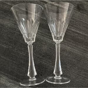 Set 2 Vintage Mikasa Crystal Grand Prix Glass Ice Beverage Wine Water‎ Goblets